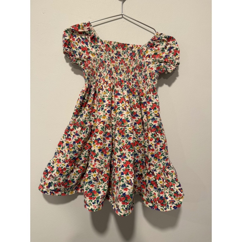 Polo Ralph Lauren Girls 4T Floral Smocked Tiered Dress Preppy Coastal Grandma